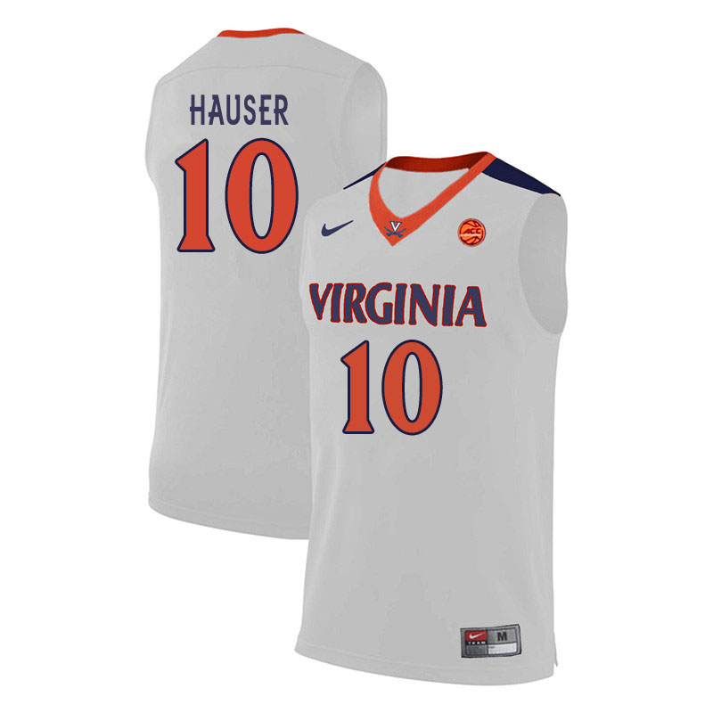 Men #10 Sam Hauser Virginia Cavaliers College Basketball Jerseys Sale-White - Click Image to Close